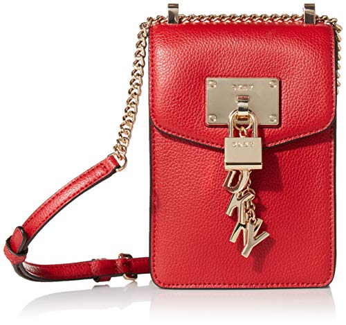 DKNY Damen N/S Crossbody Umhängetasche, Hellrot/Gold Elissa Small von DKNY