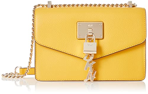 DKNY Damen Elissa Kleine Umhängetasche mit Logo-Charm Schultertasche, Sahara von DKNY