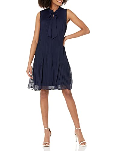 DKNY Damen Etuikleid Kleid, Mitternacht/Ausflug, einfarbig, 46 von DKNY