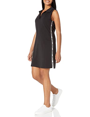 DKNY Damen Jewel Neck Scuba Crepe Dress Kleid, Schwarz/Elfenbein, Mehrfarbig, 40 von DKNY