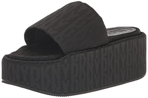 DKNY Damen Everyday Vyra-Platform Slide Sandale, Schwarz / Schwarz, 40.5 EU von DKNY