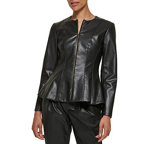 DKNY Damen Formelle Dehnbare Jacke Übergangsjacke, Schwarz, 36 von DKNY