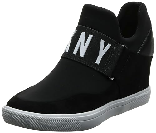 DKNY Damen Everyday Comfortable Cosmos-Wedge Sneaker, Schwarz Kosmos, 42.5 EU von DKNY