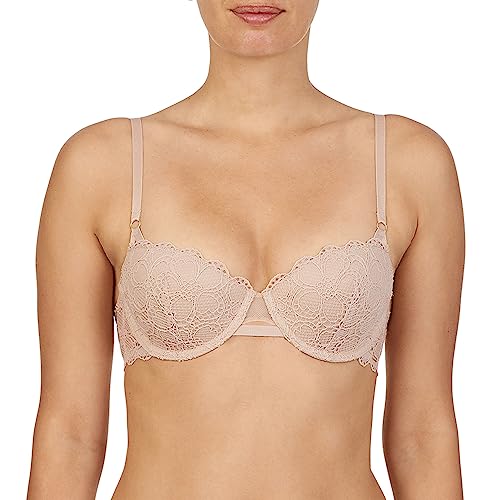DKNY Damen Hochwertiger Gewellter Spitze, Körbchen Balconette-BH, Durchsichtig, Cameo, 80B von DKNY