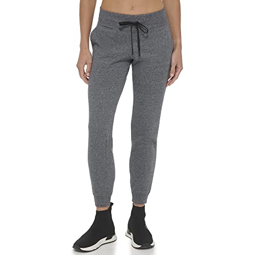 DKNY Damen-Jogginghose mit Bündchen und Camouflage-Logo, Schwarz meliert, Groß von DKNY