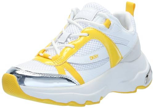 DKNY Damen Juna-Slip on Sneaker, Weiß/Gelb, 37 EU von DKNY
