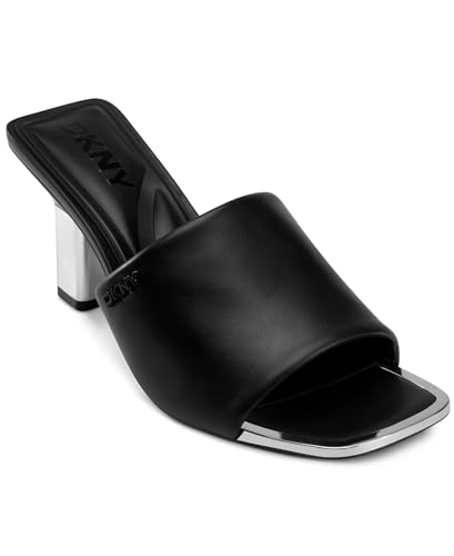 DKNY Damen Kelley-PEEP Toe Mule Heeled Sandal, Black, 37.5 EU von DKNY