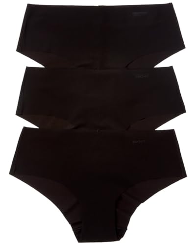 DKNY Damen Litewear Cut Anywhere, 3er-Pack, Multipack Hipster-Höschen, Schwarz/Schwarz/Schwarz, M von DKNY