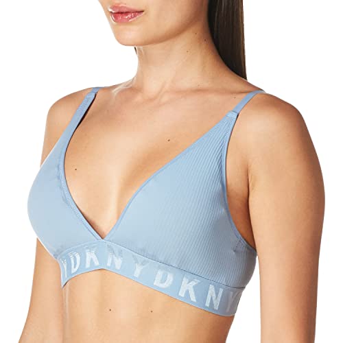 DKNY Damen Litewear Rib, Nahtloser Bralette-BH, Popeline Weiß, small von DKNY