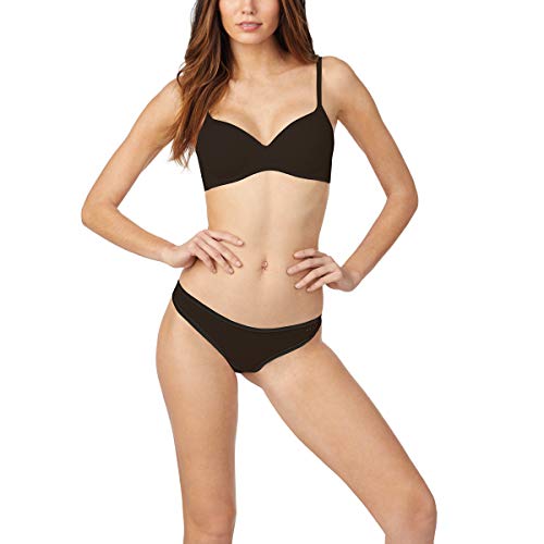 DKNY Damen Litewear Bügelloser T-Shirt-BH, Undurchsichtige, Schwarz, 80A von DKNY