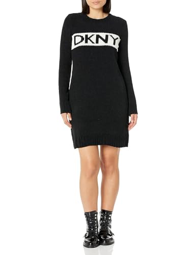 DKNY Damen Pulloverkleid Kleid, S/S Denim Mock, X-Groß von DKNY