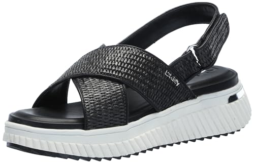 DKNY Damen Malai X Band-Sport Flat Schiebe-Sandalen, Schwarz, 41.5 EU von DKNY