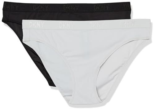 DKNY Damen Micro Logo Bikini, Schwarz/Aluminium, S von DKNY