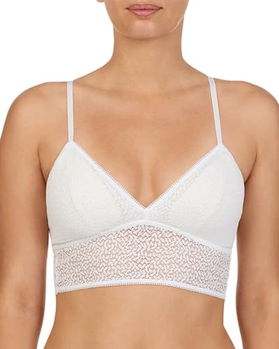 DKNY Damen Modern Lace Racerback Longline Bralette BH, Popeline Weiß, Large von DKNY