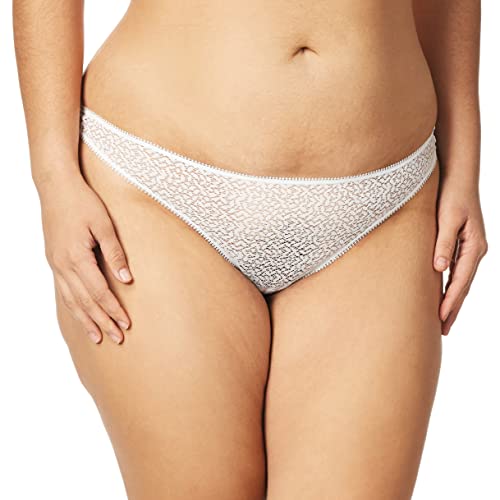 DKNY Damen Modern lace Trim Thong Tangahschen, Popeline Weiß, Medium von DKNY