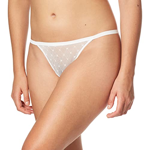 DKNY Damen Monogram Mesh Thong Tangahöschen, Popeline, Weiß, XL von DKNY
