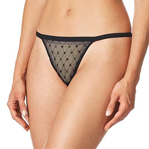DKNY Damen Monogram Mesh Thong Tangahschen, schwarz, X-Large von DKNY