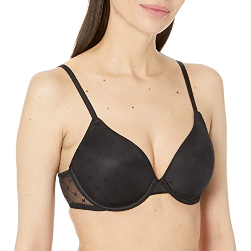 DKNY Damen Women's Monogram Mesh Full Coverage Bra BH mit voller Abdeckung, Halbtransparent, Schwarz, 85D von DKNY