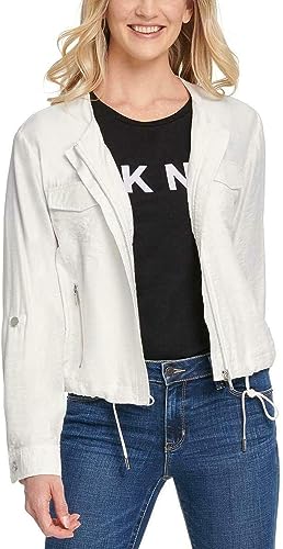 DKNY Damen P2rctb41-wht-s Jacke, Weiss/opulenter Garten, S von DKNY