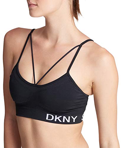 DKNY Damen Performance Support Yoga Laufen Sport-BH, schwarz, Medium von DKNY