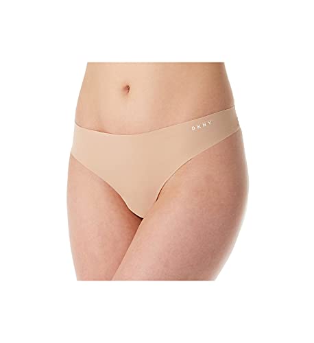 DKNY Damen Seamless Litewear Cut Anywhere Thong Panty Tangahschen, Glänzend/Vanille, Small von DKNY