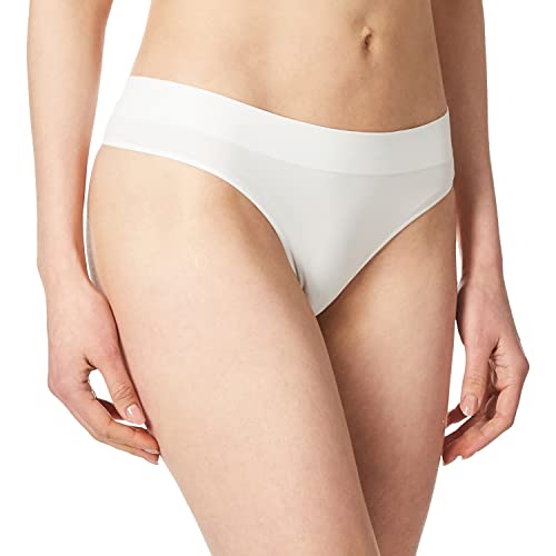 DKNY Damen Seamless Litewear Thong Panty Stringhöschen, Popeline Weiß, X-Large von DKNY