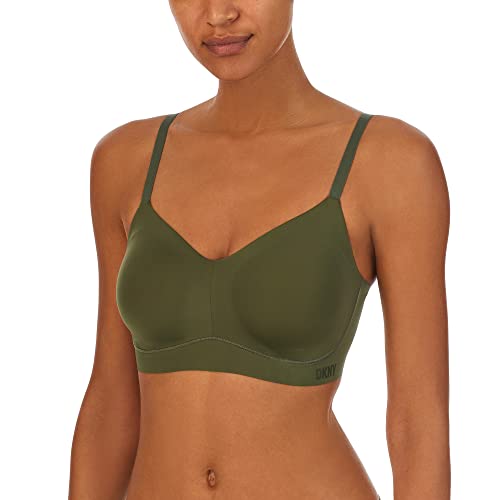 DKNY Damen Smooth Essentials Bralette BH, Blickdicht, Dark Olive, Medium von DKNY