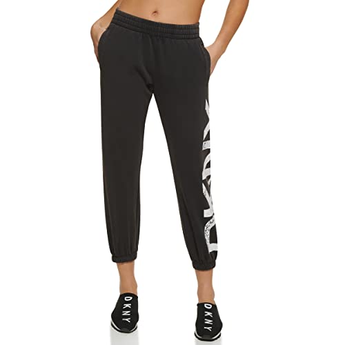 DKNY Damen Sport Women's Crackle Logo Jogger Trainingshose, Schwarz, 34(XS) von DKNY