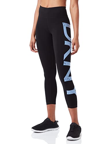 DKNY Damen Sport Women's High Waist 7/8 Lenght W/Crackle Logo Leggings, Country Blue, M von DKNY