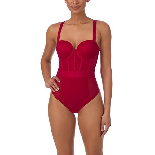 DKNY Damen Strapless Bodysuit Body aus der Sheers-Kollektion, Persisches Rot, 75B von DKNY