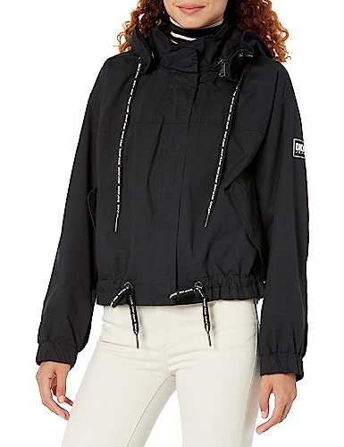 DKNY Damen Windjacke mit Cinch-Taille, Schwarz, M von DKNY