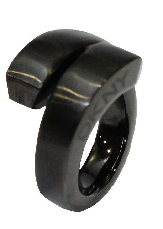 DKNY Fingerring Damen, aus Edelstahl, Schwarz, Gr. 50 (15,9mm) von DKNY