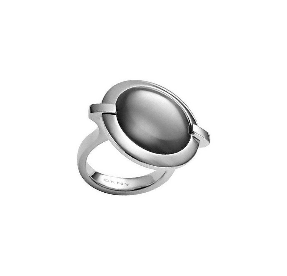 DKNY Fingerring Damen, aus Edelstahl, Silber, Glasstein, Gr. 55 (17,5mm) von DKNY