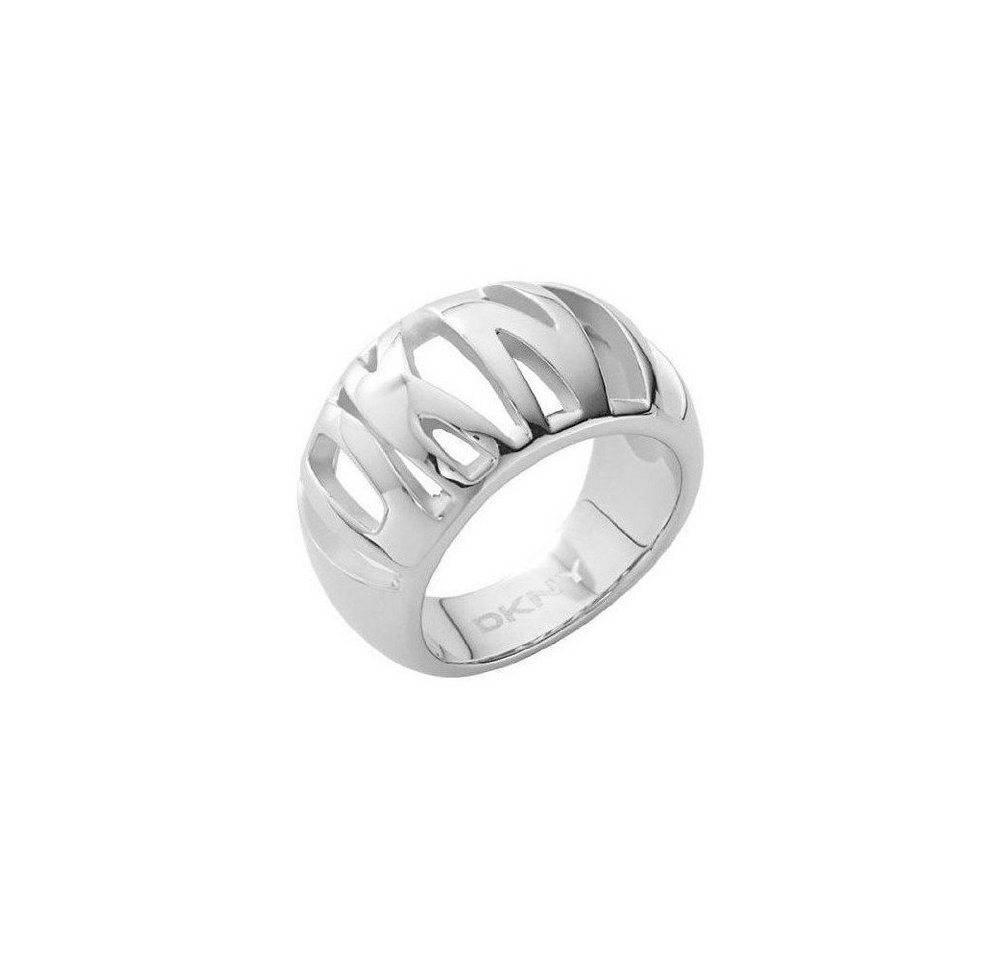 DKNY Fingerring Damen, aus Edelstahl, Silber, Gr. 50 (15,9mm) von DKNY