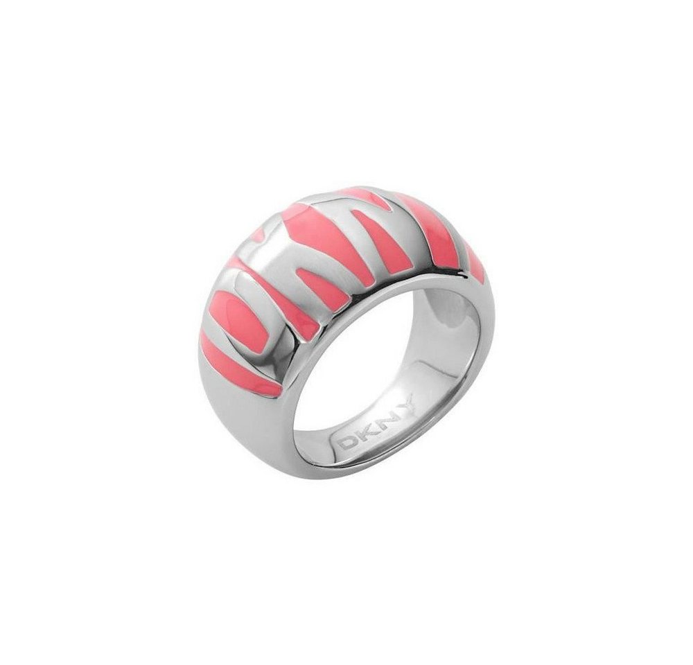 DKNY Fingerring Damen, aus Edelstahl, Silber/Rosa, Gr. 50 (15,9mm) von DKNY