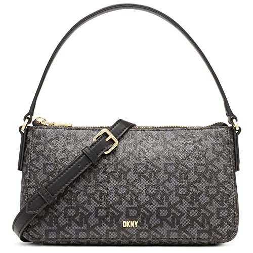 DKNY Girl's Women's Irina Top Zip Demi Logo, Black, One Size Crossbody von DKNY