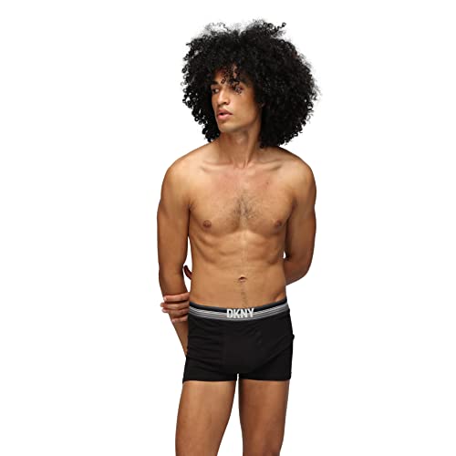 DKNY Men's Dallas Boxer Briefs, Black/Stripe/Greymarl, L von DKNY