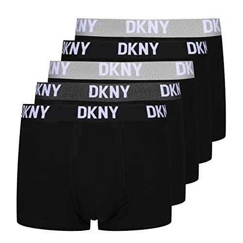 DKNY Herren-Boxershorts in Schwarz | Hochwertiger, superweicher Baumwollmischung-Stoff mit elastischem Nylonbund | Bequeme und Dehnbare Unterwäsche - Packung mit 5 Stück. von DKNY