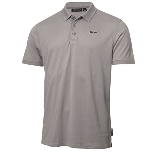 DKNY Herren Bronx Feuchtigkeitsdicking Golf Poloshirt - Silber - XL von DKNY