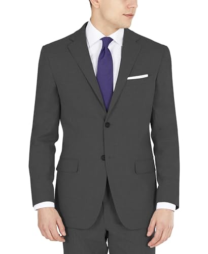 DKNY Herren Business-Anzug Jacke, anthrazit massiv, 48 von DKNY