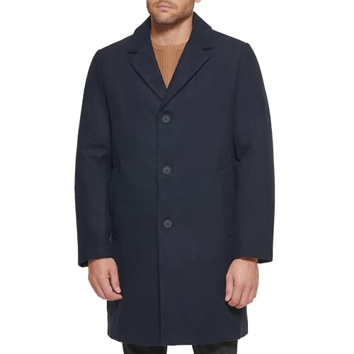 DKNY Herren DKNIY Wollmischung Kerbkragen Mantel Jacke, Marineblau, L von DKNY