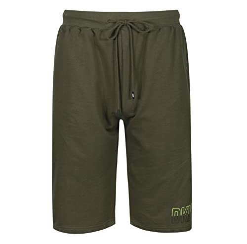 DKNY Herren Men's Lounge Cuffs and, Khaki with Logo Print, 100% Cotton Lässige Shorts, S von DKNY