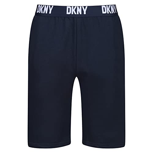 DKNY Herren Men's Lounge Navy, Designer Loungewear with Branded Waistband 100% Cotton Lässige Shorts, S von DKNY