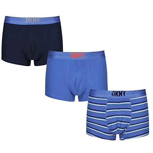DKNY Herren Mens Cotton Boxer Shorts Boxershorts, Blue/Purple, L von DKNY