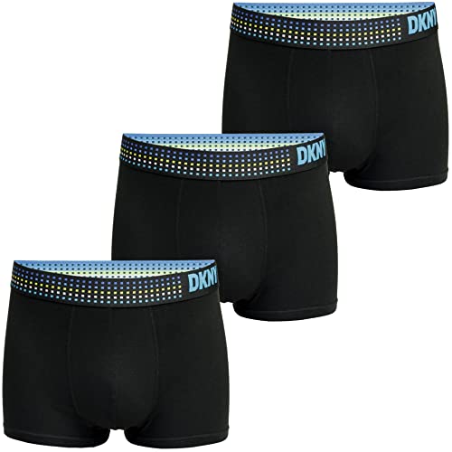 DKNY Herren Mens Mainline Boxer Trunks (3-Pack) Boxershorts, Black, S von DKNY