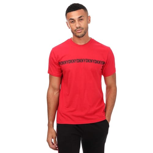 DKNY Herren Rot mit Logo auf der Brust – 100% Baumwolle T-Shirt, M von DKNY
