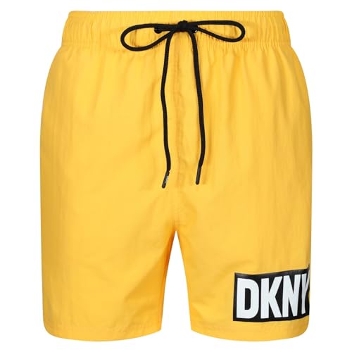 DKNY Herren Shorts in Gelb, Nylon, schnelltrocknend, für Erwachsene Badehose, S 7-9 von DKNY