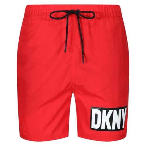 DKNY Herren Shorts in Rot, Nylon, schnell trocknend, für Erwachsene Badehose, S 7-9 von DKNY