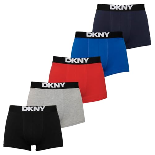 DKNY Men's Walpi Boxer Briefs, Black/Grey/Red/Blue, XL von DKNY