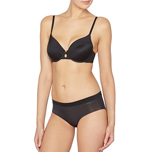 DKNY Intimates Damen Fusion Perfect Coverage T-Shirt 453200 Black w/Skinny Dip Bra 34D BH, Schwarz (OEB), 75D von DKNY